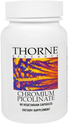 Thorne Research, Chromium Picolinate, 60 Vegetarian Capsules ,المكملات الغذائية، المعادن، بيكولينات الكروم