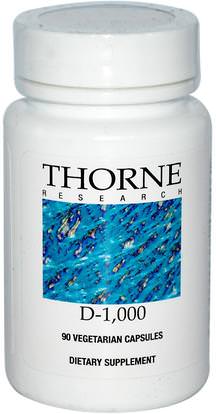 Thorne Research, D-1,000, 90 Vegetarian Capsules ,الفيتامينات، فيتامين d3