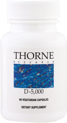 Thorne Research, D-5,000, 60 Vegetarian Capsules ,الفيتامينات، فيتامين d3، الدعم المناعي