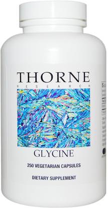 Thorne Research, Glycine, 250 Vegetarian Capsules ,المكملات الغذائية، الأحماض الأمينية، l الجلايسين