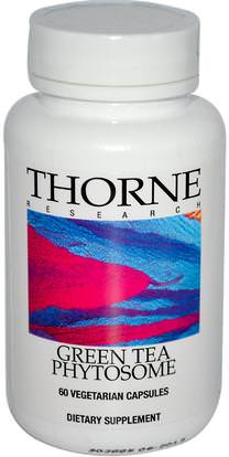 Thorne Research, Green Tea Phytosome, 60 Vegetarian Capsules ,المكملات الغذائية، مضادات الأكسدة، الشاي الأخضر، الصحة، الدعم المناعي