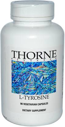 Thorne Research, L-Tyrosine, 90 Vegetarian Capsules ,المكملات الغذائية، والأحماض الأمينية، لتر التيروزين