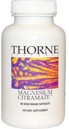 Thorne Research, Magnesium Citramate, 90 Vegetarian Capsules ,المكملات الغذائية، والمعادن، سيترات المغنيسيوم