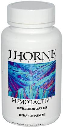Thorne Research, Memoractiv, 60 Vegetarian Capsules ,الصحة، اضطراب نقص الانتباه، إضافة، أدهد، الدماغ، فينبوسيتين، الذاكرة