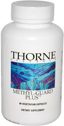 Thorne Research, Methyl-Guard Plus, 90 Vegetarian Capsules ,الفيتامينات، حمض الفوليك، 5-مثف حمض الفوليك (5 ميثيل تيترايدروفولات)، والصحة، واضطراب نقص الانتباه، إضافة، أدهد، الدماغ