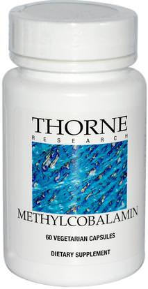 Thorne Research, Methylcobalamin, 60 Vegetarian Capsules ,والمكملات، والفيتامينات بفيتامينات سوينزيمات، وفيتامين ب، وفيتامين ب 12، وفيتامين ب 12 - ميثيلكوبالامين