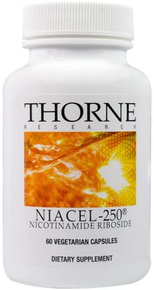 Thorne Research, Niacel-250, Nicotinamide Riboside, 60 Vegetarian Capsules ,مكملات، ريبوسيد نيكوتيناميد، والطاقة