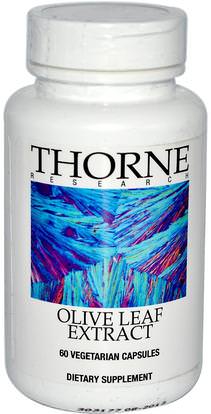 Thorne Research, Olive Leaf Extract, 60 Vegetarian Capsules ,والصحة، والانفلونزا الباردة والفيروسية، ورقة الزيتون، والدعم المناعي