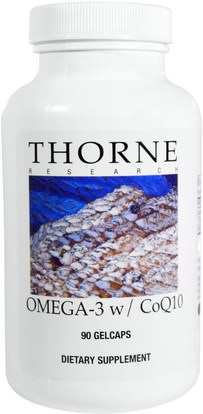 Thorne Research, Omega-3 w/CoQ10, 90 Gelcaps ,المكملات الغذائية، أنزيم q10، coq10، إفا أوميجا 3 6 9 (إيبا دا)
