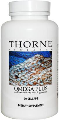 Thorne Research, Omega Plus, 90 Gelcaps ,المكملات الغذائية، ايفا اوميجا 3 6 9 (إيبا دا)