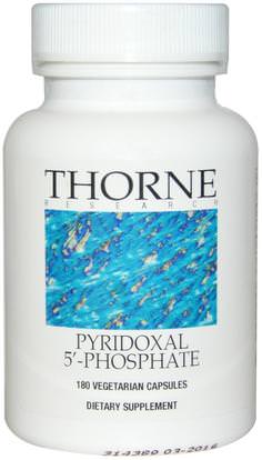 Thorne Research, Pyridoxal 5-Phosphate, 180 Vegetarian Capsules ,الفيتامينات، وفيتامين ب، وفيتامين ب 6 - البيريدوكسين، ص 5 ص (بيريدوكسال 5 الفوسفات)