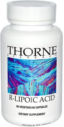 Thorne Research, R-Lipoic Acid, 60 Vegetarian Capsules ,المكملات الغذائية، مضادات الأكسدة، حمض الليبويك ألفا، حمض الليبويك r، الفيتامينات