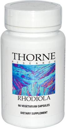 Thorne Research, Rhodiola, 60 Vegetarian Capsules ,الصحة، دعم الكظرية، أدابتوغين