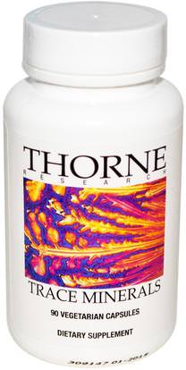 Thorne Research, Trace Minerals, 90 Veggie Caps ,والملاحق، والمعادن، والمعادن النزرة