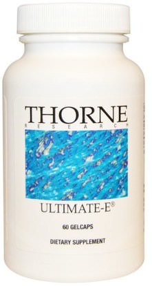 Thorne Research, Ultimate-E, 60 Gelcaps ,الفيتامينات، فيتامين e، فيتامين e مختلطة توكوفيرولز