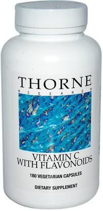 Thorne Research, Vitamin C With Flavonoids, 180 Vegetarian Capsules ,الفيتامينات، فيتامين ج، فيتامين ج بيوفلافونويدس الورود