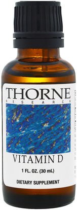 Thorne Research, Vitamin D, 1,000 IU, 1 fl oz (30 ml) ,الفيتامينات، فيتامين d3، الدعم المناعي