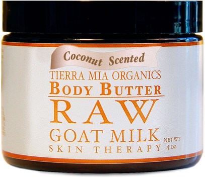 Tierra Mia Organics, Body Butter, Raw Goat Milk Skin Therapy, Coconut Scented, 4 oz ,والصحة، والجلد، والزبدة الجسم