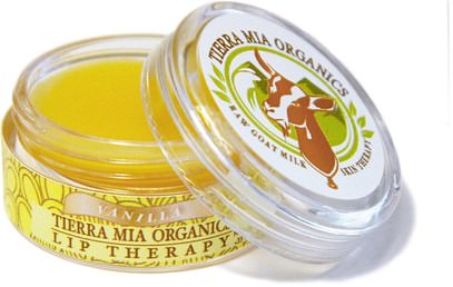Tierra Mia Organics, Raw Goat Milk Lip Therapy, Vanilla.33 oz ,حمام، الجمال، العناية الشفاه، بلسم الشفاه