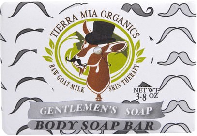Tierra Mia Organics, Raw Goat Milk Skin Therapy, Body Soap Bar, Gentlemens Soap, 3.8 oz ,حمام، الجمال، الصابون