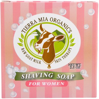 Tierra Mia Organics, Raw Goat Milk Skin Therapy, Shaving Soap, For Women, 2.5 oz ,حمام، الجمال، الحلاقة، الصابون