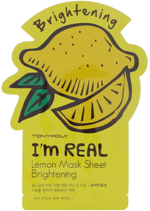 Tony Moly, Im Real, Lemon Mask Sheet, Brightening ,Herb-sa
