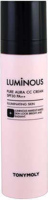 Tony Moly, Luminous, Pure Aura CC Cream, SPF30 PA++, 1.69 oz (50 ml) ,حمام، الجمال، ماكياج