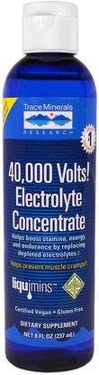 Trace Minerals Research, 40,000 Volts! Electrolyte Concentrate, 8 fl oz (237 ml) ,والصحة، والطاقة