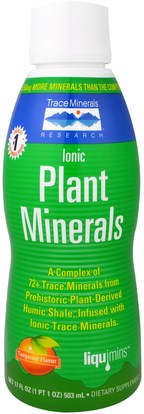 Trace Minerals Research, Ionic Plant Minerals, Tangerine Flavor, 17 fl oz (503 ml) ,المكملات الغذائية، المعادن، المعادن السائلة، المعادن النزرة
