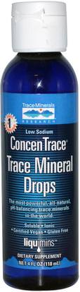 Trace Minerals Research, ConcenTrace, Trace Mineral Drops, 4 fl oz (118 ml) ,والملاحق، والمعادن، والمعادن النزرة