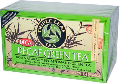 Triple Leaf Tea, Decaf Green Tea, 20 Tea Bags, 1.4 oz (40 g) ,المكملات الغذائية، مضادات الأكسدة، الشاي الأخضر