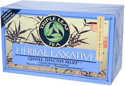 Triple Leaf Tea, Herbal Laxative, 20 Tea Bags, 1.4 oz (40 g) ,والصحة، والإمساك