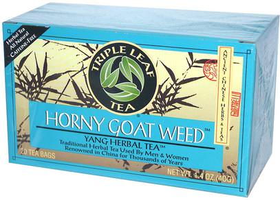 Triple Leaf Tea, Horny Goat Weed, Caffeine-Free, 20 Tea Bags, 1.4 oz (40 g) ,Herb-sa