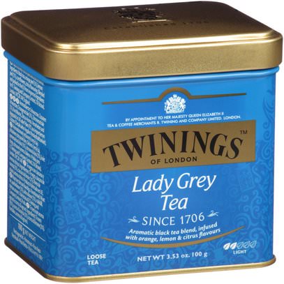Twinings, Lady Grey Loose Tea, 3.53 oz (100 g) ,الطعام، شاي الأعشاب، الشاي الأسود