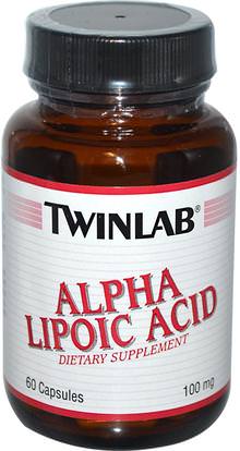 Twinlab, Alpha Lipoic Acid, 100 mg, 60 Capsules ,والمكملات الغذائية، ومضادات الأكسدة، ألفا حمض ليبويك، ألفا حمض ليبويك 100 ملغ