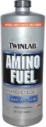 Twinlab, Amino Fuel Anabolic Liquid, Lean Muscle, Orange, 32 fl oz (948 ml) ,والمكملات، والأحماض الأمينية، والأحماض الأمينية السائل، والمشروبات البروتين