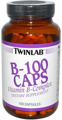 Twinlab, B-100 Caps, 100 Capsules ,الفيتامينات، فيتامين ب، فيتامين ب المعقدة، فيتامين ب المعقدة 100