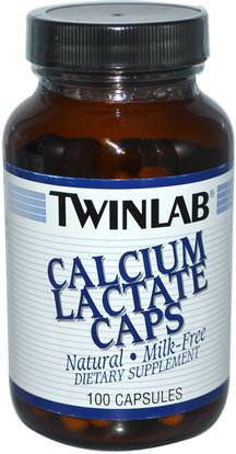 Twinlab, Calcium Lactate Caps, 100 Capsules ,المكملات الغذائية، والمعادن، والكتات الكالسيوم