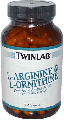 Twinlab, L-Arginine & L-Ornithine, 100 Capsules ,المكملات الغذائية، والأحماض الأمينية، ل أرجينين، ل أرجينين + ل أورنيثين