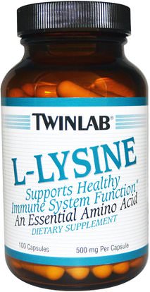 Twinlab, L-Lysine, 500 mg, 100 Capsules ,المكملات الغذائية، والأحماض الأمينية، ل يسين