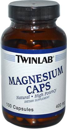 Twinlab, Magnesium Caps, 400 mg, 100 Capsules ,المكملات الغذائية، المعادن، أكسيد المغنيسيوم