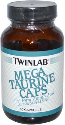 Twinlab, Mega Taurine Caps, 50 Capsules ,المكملات الغذائية، والأحماض الأمينية، التورين