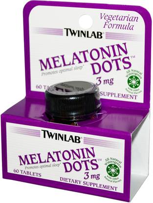 Twinlab, Melatonin Dots, 3 mg, 60 Tablets ,المكملات الغذائية، الميلاتونين 3 ملغ