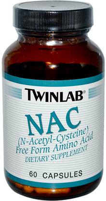 Twinlab, NAC, (N-Acetyl-Cysteine), 60 Capsules ,المكملات الغذائية، والأحماض الأمينية، ناك (ن أستيل السيستين)