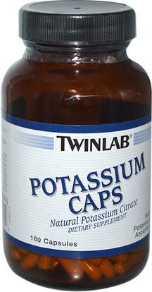 Twinlab, Potassium Caps, 180 Capsules ,المكملات الغذائية، المعادن، البوتاسيوم
