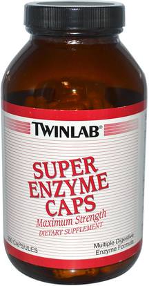Twinlab, Super Enzyme Caps, 200 Capsules ,والمكملات الغذائية، والإنزيمات الهاضمة