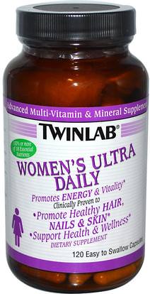 Twinlab, Womens Ultra Daily, 120 Capsules ,الفيتامينات، النساء الفيتامينات المتعددة، المنتجات الرياضية النسائية
