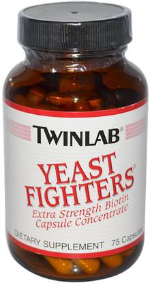 Twinlab, Yeast Fighters, 75 Capsules ,الفيتامينات، فيتامين ب، البيوتين