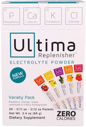 Ultima Health Products, Ultima Replenisher, Balanced Electrolyte Powder, Variety Pack, 20 Packets, 2.4 oz (68 g) ,والرياضة، بالكهرباء شرب التجديد