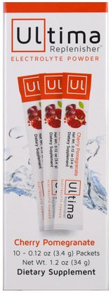Ultima Health Products, Ultima Replenisher Electrolyte Powder, Cherry Pomegranate, 10 Packets, 0.12 oz (3.4 g) Each ,والرياضة، بالكهرباء شرب التجديد